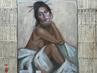 Woman Seated Between Mystery 2014 Original Painting by Nico Vrielink - 1 Woman Seated Between Mystery 2014 Original Painting by Nico Vrielink - 1