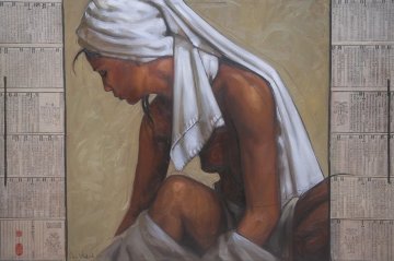 Nurse 2014 37x59 Original Painting - Nico Vrielink Nurse 2014 37x59 Original Painting - Nico Vrielink