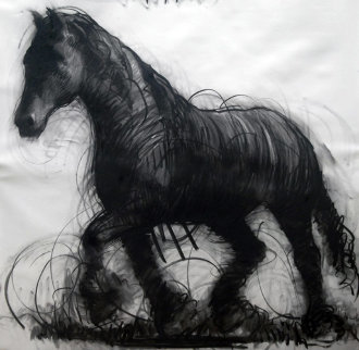Horse Drawing 2015 59x59 Drawing - Nico Vrielink Horse Drawing 2015 59x59 Drawing - Nico Vrielink
