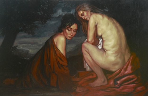 Choices Between East And West 2005 25x39 Original Painting by Nico Vrielink Choices Between East And West 2005 25x39 Original Painting by Nico Vrielink