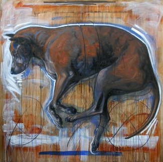 Bear 2015 59x59 Super Huge Original Painting - Nico Vrielink Bear 2015 59x59 Super Huge Original Painting - Nico Vrielink