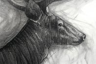 Running Deer Drawing 2015 39x59 Drawing by Nico Vrielink - 1 Running Deer Drawing 2015 39x59 Drawing by Nico Vrielink - 1