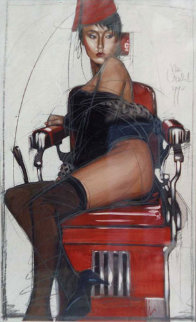 Untitled Mixed Medis 1990 42x25 Huge Original Painting - Nico Vrielink Untitled Mixed Medis 1990 42x25 Huge Original Painting - Nico Vrielink