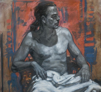 Self Portrait 2012 50x39 Super Huge Original Painting - Nico Vrielink Self Portrait 2012 50x39 Super Huge Original Painting - Nico Vrielink