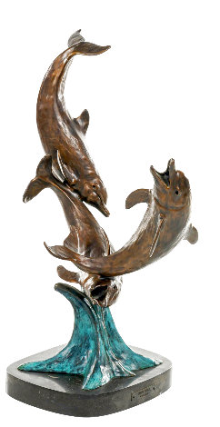 Splish Splash Bronze Sculpture 1990 32 in Sculpture - Carl Wagner