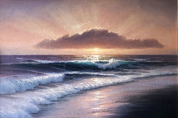 Untitled Seascape 2000 31x43 Super Huge Original Painting - Walfrido Garcia Untitled Seascape 2000 31x43 Super Huge Original Painting - Walfrido Garcia