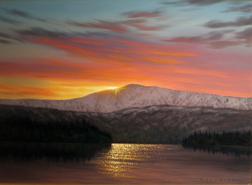 Colors of Sunset, Alaska 24x36 Original Painting - Walfrido Garcia Colors of Sunset, Alaska 24x36 Original Painting - Walfrido Garcia
