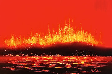 Eruption 2005 Hawaii 24x36 Original Painting - Walfrido Garcia Eruption 2005 Hawaii 24x36 Original Painting - Walfrido Garcia