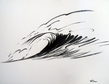 Wave Form Chinese Brush Painting 2008 14x24 Original Painting - Walfrido Garcia Wave Form Chinese Brush Painting 2008 14x24 Original Painting - Walfrido Garcia