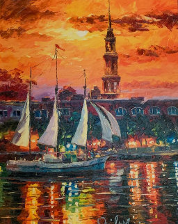 Charleston Waterfront 2017 Embellished Limited Edition Print - Daniel Wall Charleston Waterfront 2017 Embellished Limited Edition Print - Daniel Wall
