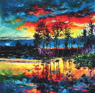 Lake Afternoon 2017 Embellished Limited Edition Print - Daniel Wall Lake Afternoon 2017 Embellished Limited Edition Print - Daniel Wall