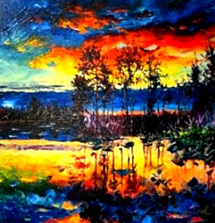 Lake Afternoon 2017 Embellished Limited Edition Print - Daniel Wall