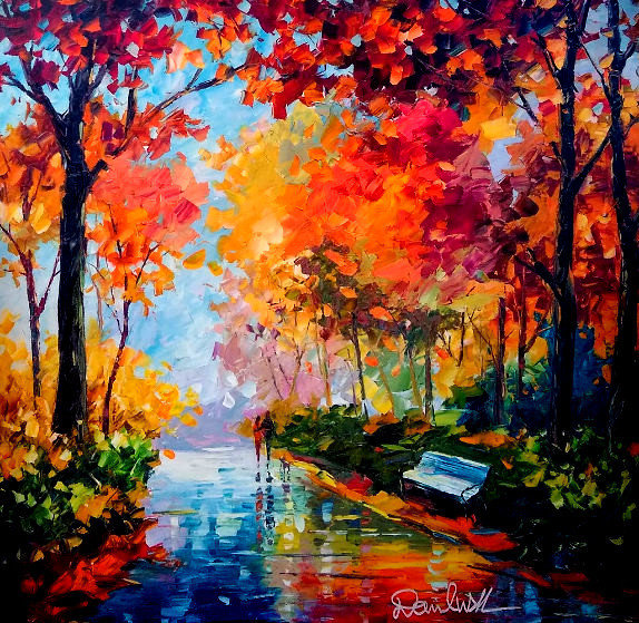 Wood Alley 2017 Embellished Giclee 20x17 by Daniel Wall