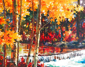 Aspen Creek 30x42 Huge Original Painting - Daniel Wall Aspen Creek 30x42 Huge Original Painting - Daniel Wall
