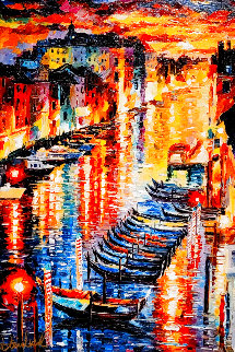 Night Impression of Grand Canal 2017 Embellished Limited Edition Print - Daniel Wall