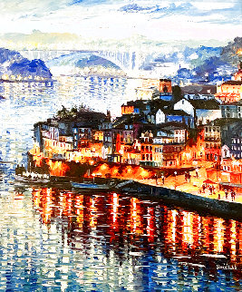 Porto City, Portugal 2014 48x41 Huge Original Painting - Daniel Wall Porto City, Portugal 2014 48x41 Huge Original Painting - Daniel Wall