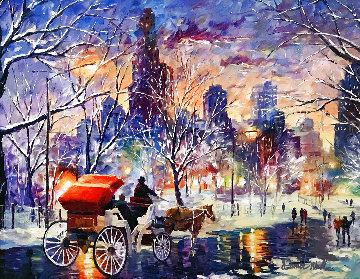 Snowy New York Embellished 2014 Limited Edition Print - Daniel Wall
