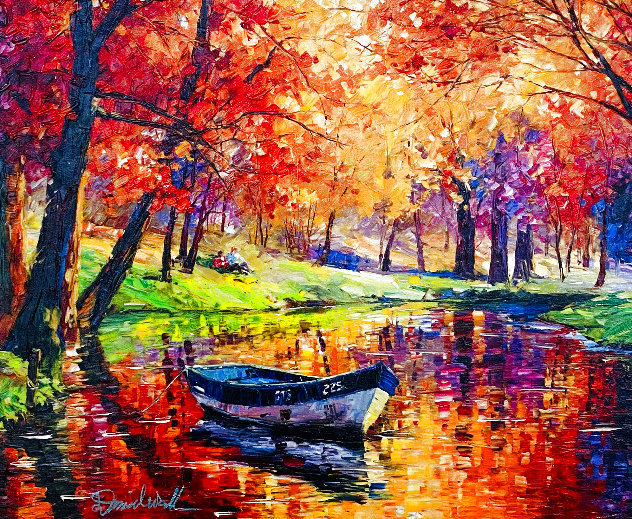 Colorful Quiet Fall Embellished 2016 Limited Edition Print by Daniel Wall