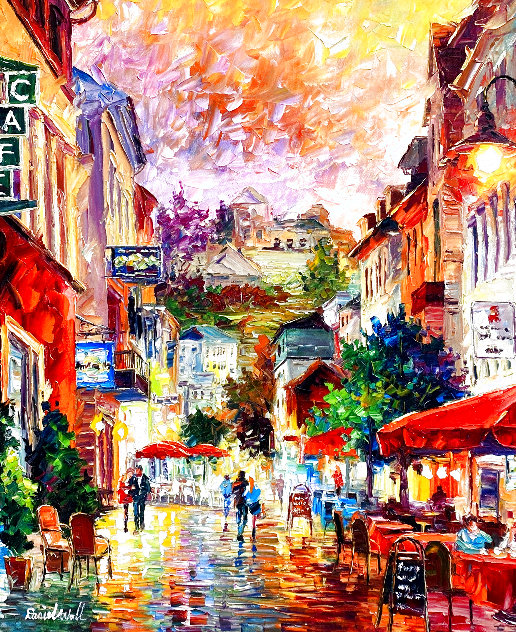 Street Below the Acropolis, Athens 2014 32x36 - Athens, Greece Original Painting by Daniel Wall