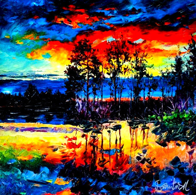 Lake Afternoon 2017 Embellished Limited Edition Print by Daniel Wall