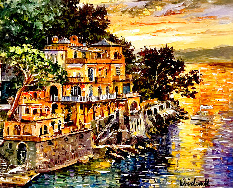 Seaside Retreat 2017 31x35 - Italy Original Painting - Daniel Wall