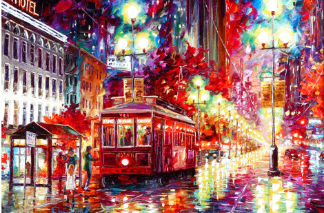 New Orleans Cable Car 2016 Embellished Giclee on Canvas - Louisiana Limited Edition Print - Daniel Wall