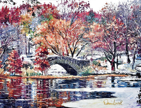Early Snowfall AP 2016 - Framed Embellished - Central Park - New York - NYC Limited Edition Print - Daniel Wall
