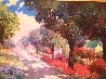 Down a Flowered Street 1991 46x67 Original Painting by Kent Wallis - 3 Down a Flowered Street 1991 46x67 Original Painting by Kent Wallis - 3
