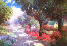 Down a Flowered Street 1991 46x67 Original Painting by Kent Wallis - 0 Down a Flowered Street 1991 46x67 Original Painting by Kent Wallis - 0
