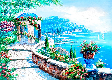 Untitled Italian Landscape 25x29 Original Painting - Kent Wallis