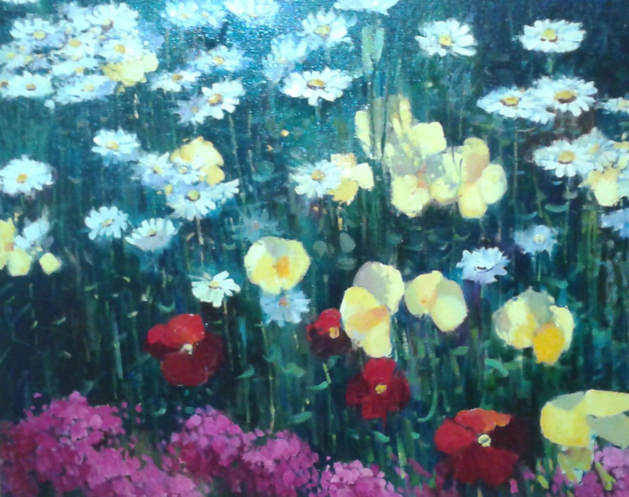 Poppies And Lillies 26x32 Original Painting by Scott Wallis Poppies And Lillies 26x32 Original Painting by Scott Wallis