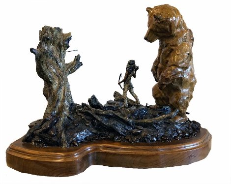 Two Bears Bronze Sculpture Sculpture - Walt Horton