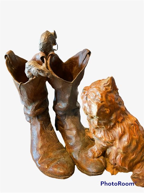 Friends to Boot Bronze Sculpture 1998 14 in Sculpture by Walt Horton