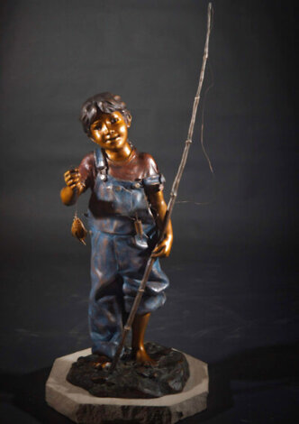 Can I Keep Him  Bronze Scupture 2006 - 46 in Sculpture - Walt Horton