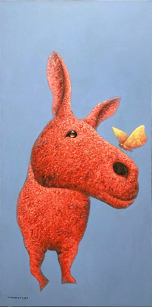 Donkey 51x27 - Huge Original Painting by Wang ZhiWu