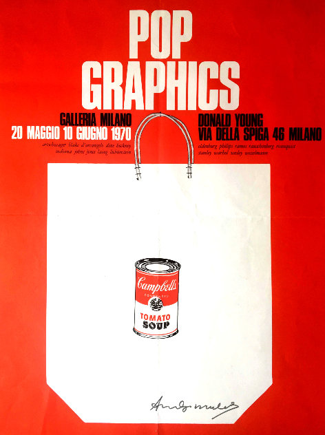 Pop Graphics Galleria Milano Hand Signed Poster Limited Edition Print by Andy Warhol