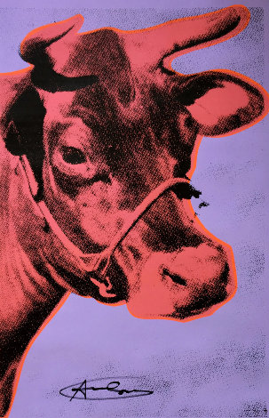 Cow Wallpaper (Purple) Poster 1983 Hand Signed Limited Edition Print - Andy Warhol