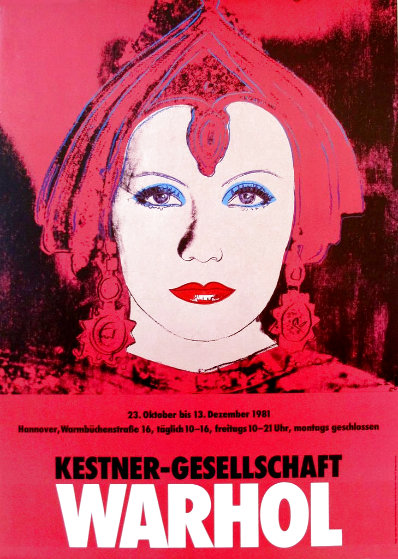 Greta Garbo Exhibition Poster HS 1981 by Andy Warhol