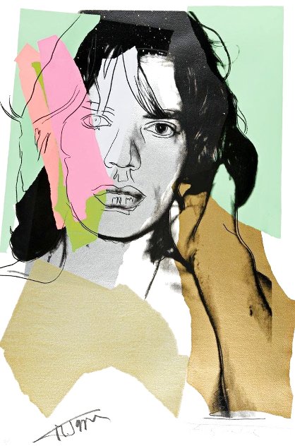 Mick Jagger FS 11.140 1975 HS - Huge HS by Mick Limited Edition Print by Andy Warhol
