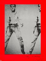 Double Elvis (Denver Art Museum Hand Signed Exhibition Poster) 1977 - Huge HS  Limited Edition Print by Andy Warhol - 1