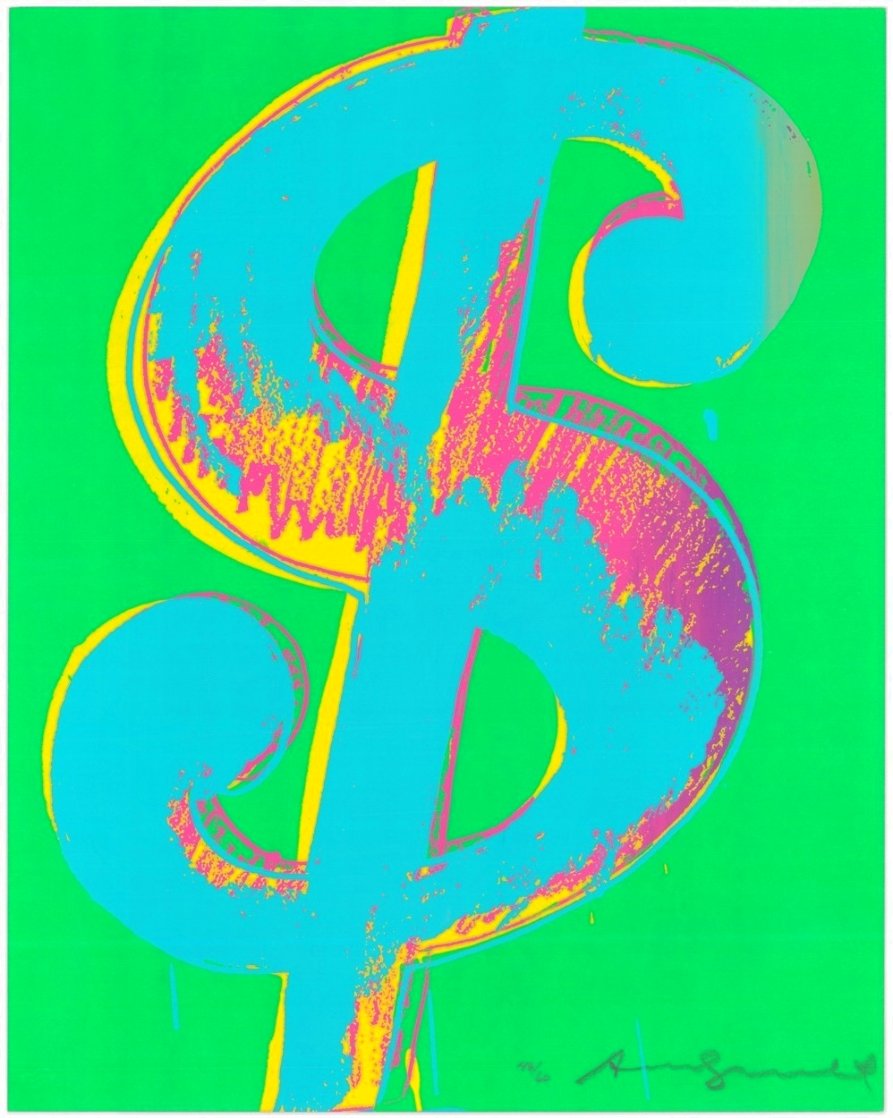 $ Dollar Sign, FS Ii.277 Embellished 1982 Limited Edition Print by Andy Warhol