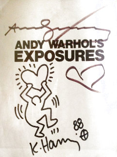 Untitled Unique Haring  Pen Drawing 1988 14x12 Works on Paper (not prints) - Andy Warhol