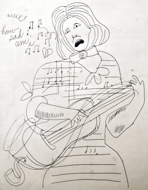 How Sad Am I? 1954 20x17 Drawing by Andy Warhol