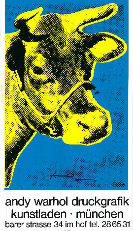 Cow Wallpaper (Blue/Yellow) 1983 HS - Huge Limited Edition Print - Andy Warhol