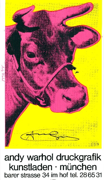 Cow Wallpaper (Yellow/Pink) 1983 HS - Huge Limited Edition Print by Andy Warhol