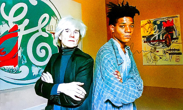 Jean Michel Basquiat and Andy Warhol At the Tony Shafrazi Gallery HS Photography by Andy Warhol