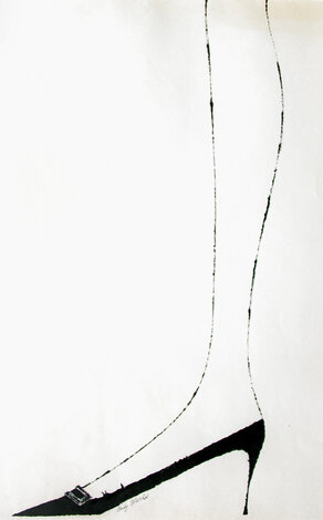 Leg in Stiletto 1956 31x23 HS - Early Drawing - Andy Warhol