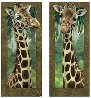 Curious Giraffe I And II   2005, Original Oils on Canvas, 46”x20” Original Painting by Val Warner - 4