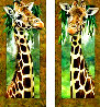 Curious Giraffe 1 and Curious Giraffe Set of 2 AP 2005 Embellished Limited Edition Print by Val Warner - 0