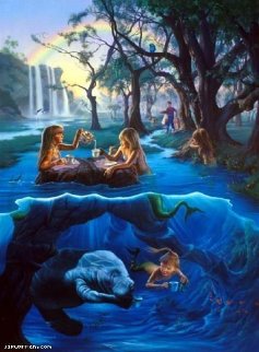 Mermaid Tea Party 2000 30x40 Huge Limited Edition Print - Jim Warren Mermaid Tea Party 2000 30x40 Huge Limited Edition Print - Jim Warren